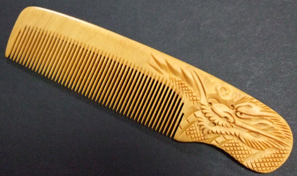 Carved boxwood comb -Dragon (Ryu)-