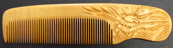 Carved Boxwood comb -Dragon (Ryu)- 