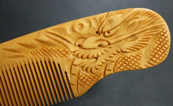 Carved Boxwood comb -Dragon (Ryu)- 